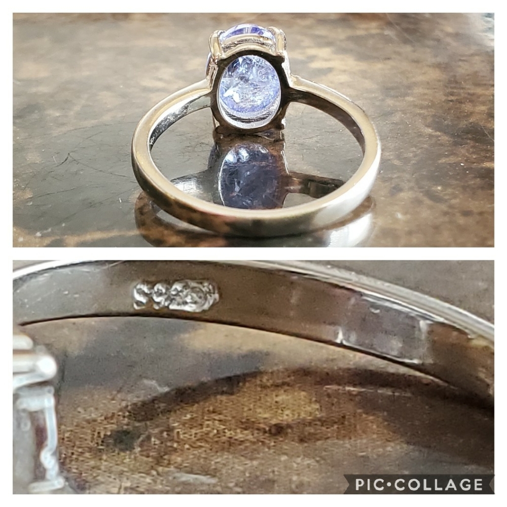 Genuine 2ct Tanzanite Cabochon Ring Size 8 - Picture 6 of 7